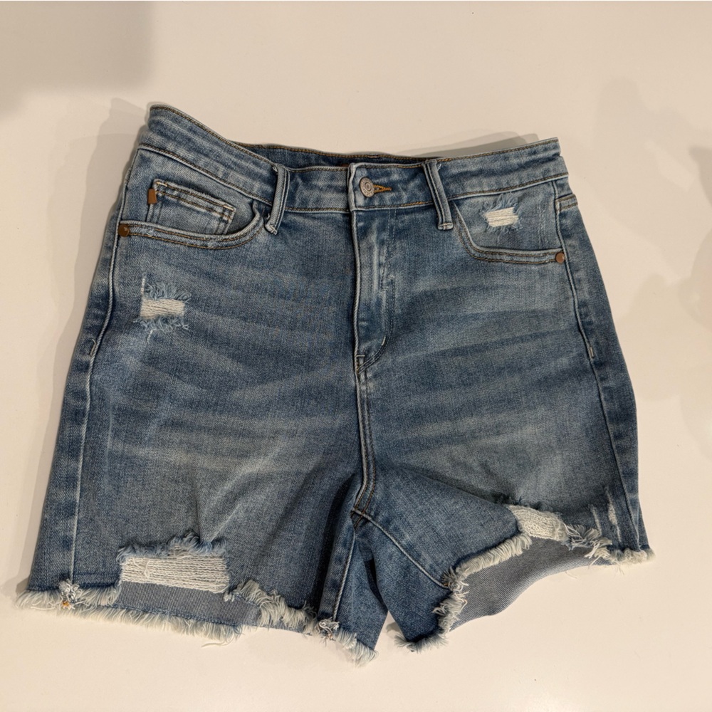 Judy Blue Denim Blue Distressed Women Shorts